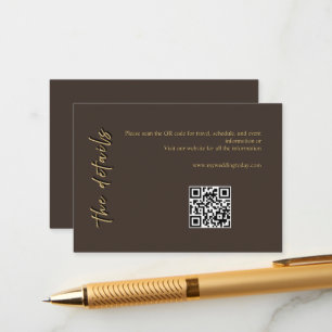 Deep Brown & Gold Wedding Enclosure Card