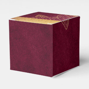 Deep Burgundy and Gold Favor Box