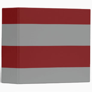 Deep Burgundy and Grey Simple Extra Wide Stripes Binder