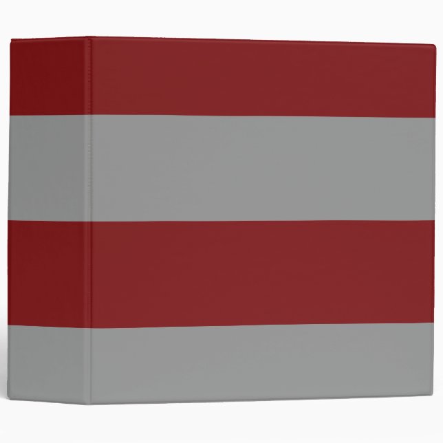 Deep Burgundy and Grey Simple Extra Wide Stripes Binder (Front/Spine)
