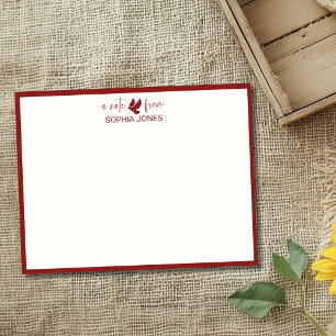 Deep Burgundy Classic Dove Stationery Note Card