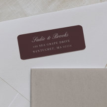 Deep Burgundy Classic Script Return Address