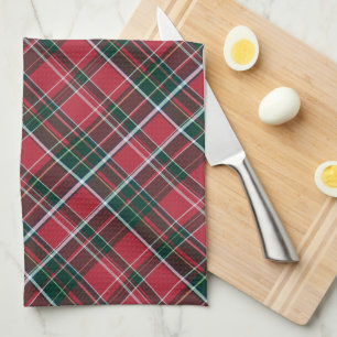 Deep Burgundy, Cranberry Red, Hunter Green.. Plaid Kitchen Towel