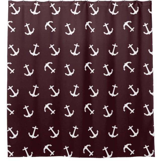 Deep Burgundy Nautical Anchor Pattern (Front)