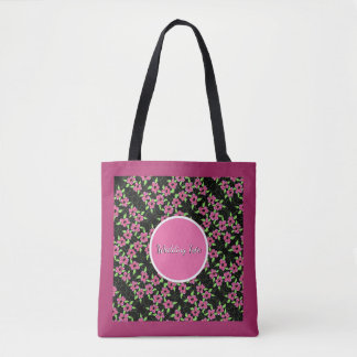 Deep Burgundy Patterned Tote Bag