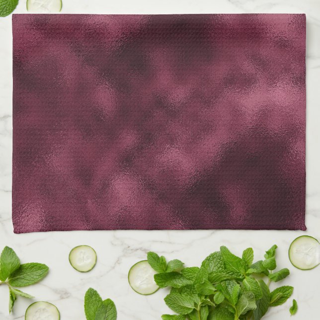 Deep Burgundy Red Christmas Kitchen Towel (Folded)