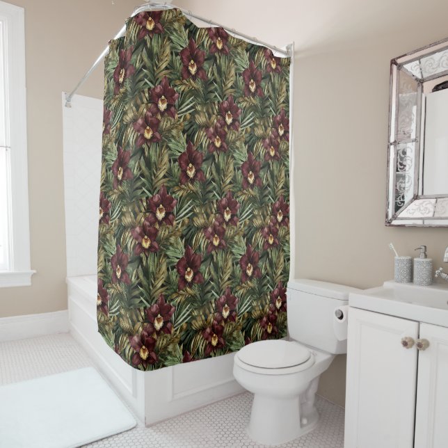 Deep Burgundy Red Orchids Jungle Birthday (In Situ)
