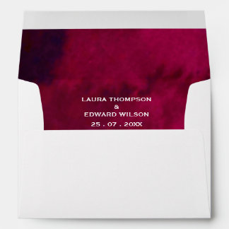 Deep burgundy red watercolor abstract ink wine red envelope