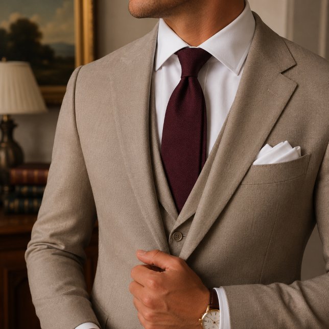 Deep Burgundy Woven Necktie (Creator Uploaded)