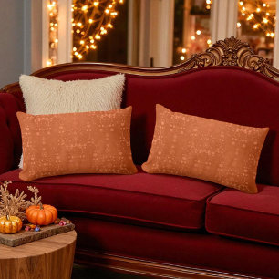 Deep Burnt Orange Fancy Damask Pattern Lumbar Pillow