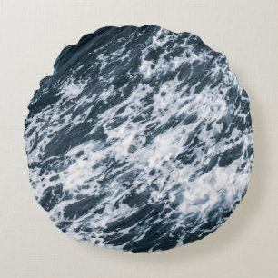 Deep Caribbean Sea Vibes 1 Round Pillow
