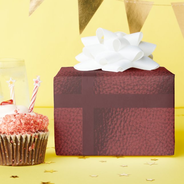 Deep Cinnamen Faux Leather Spice. Wrapping Paper S (Birthday Party)
