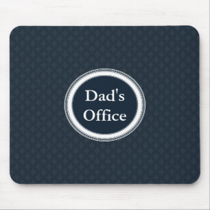 Deep Classic Navy Blue Pattern Custom Monogram Mouse Pad