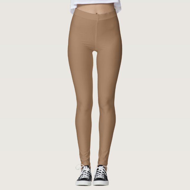 Deep Complexion Skin Tone Match Neutral Brown Leggings (Front)