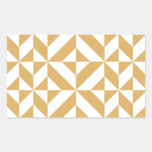 Deep Cool Gold Geometric Deco Cube Pattern Sticker (Front)