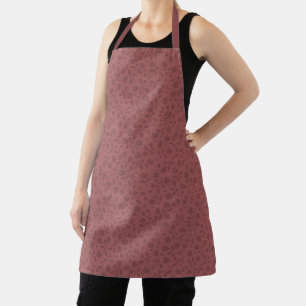 Deep Coral Floral All-Over Print Apron