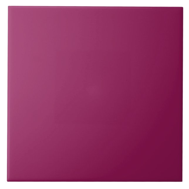 Deep Cranberry Pink Personalized Colour Background Tile (Front)