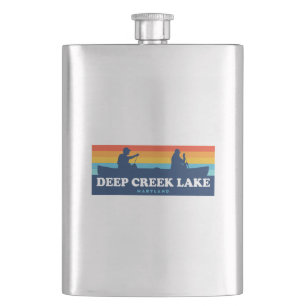 Deep Creek Lake Maryland Canoe Hip Flask