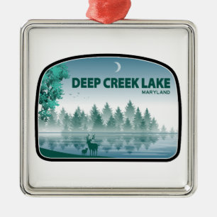 Deep Creek Lake Maryland Deer Metal Ornament