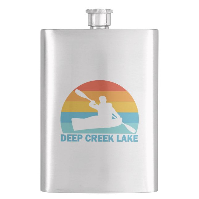 Deep Creek Lake Maryland Kayak Hip Flask (Front)