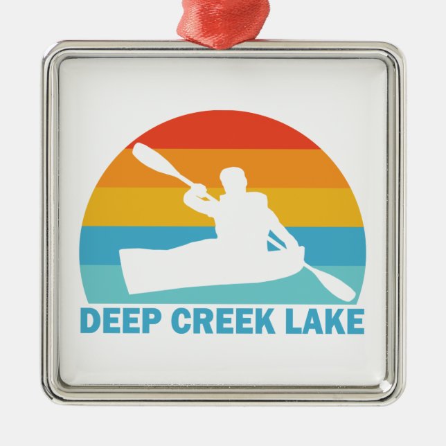 Deep Creek Lake Maryland Kayak Metal Ornament (Front)