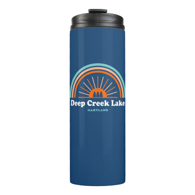 Deep Creek Lake Maryland Rainbow Thermal Tumbler (Front)