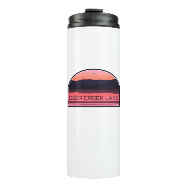 Deep Creek Lake Maryland Red Sunrise Thermal Tumbler (Front)