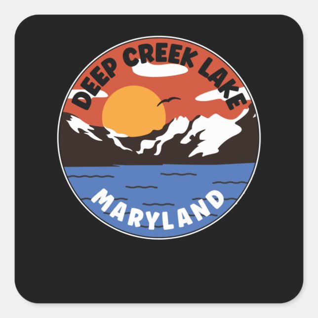 Deep Creek Lake - Maryland Square Sticker (Front)