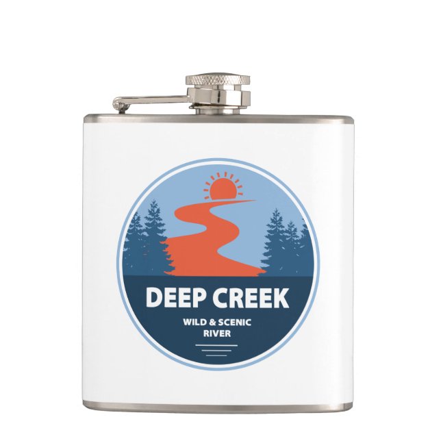 Deep Creek Wild And Scenic River Idaho Hip Flask (Front)