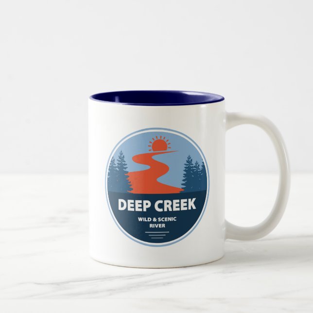 Deep Creek Wild And Scenic River Idaho Two-Tone Coffee Mug (Right)