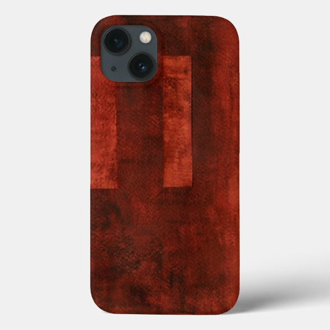 Deep Crimson Painting with Geometric Shapes Case-Mate iPhone Case (Back)