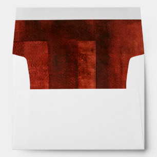 Deep Crimson Painting with Geometric Shapes Envelope
