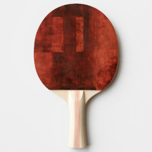 Deep Crimson Painting with Geometric Shapes Ping Pong Paddle