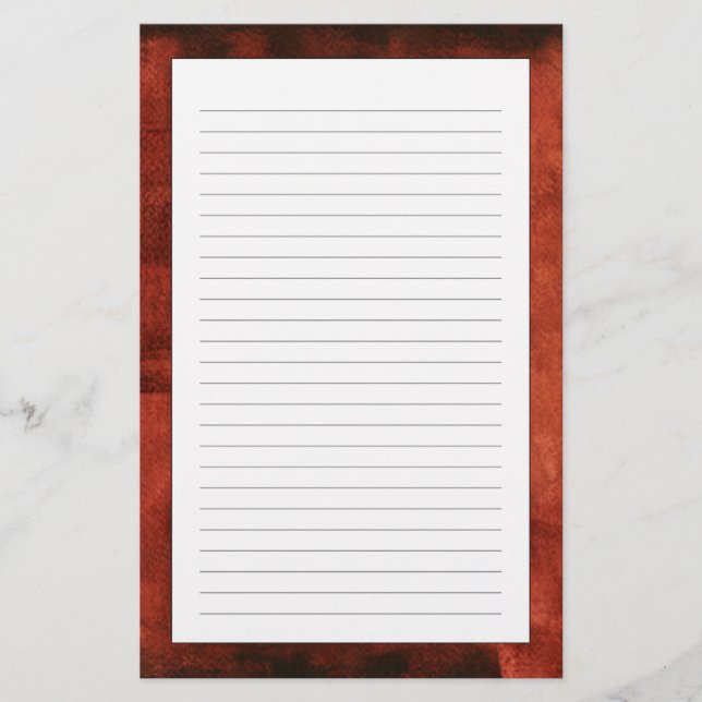 Deep Crimson Painting with Geometric Shapes Stationery (Front)
