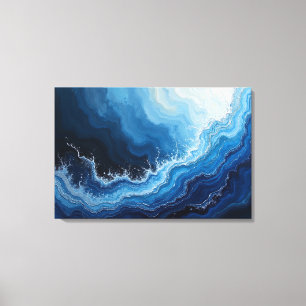 Deep Current: Abstract Ocean's Fury Canvas Print