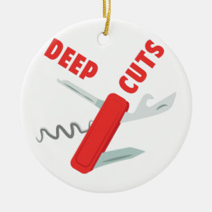 Deep Cuts Ceramic Ornament