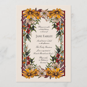 Deep Daisy Hues Invitation