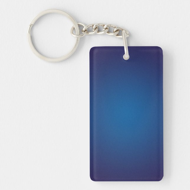 Deep Dark Blue Grainy Vignette Keychain (Front)