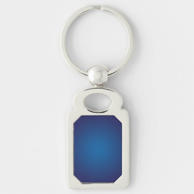Deep Dark Blue Grainy Vignette Keychain (Front)