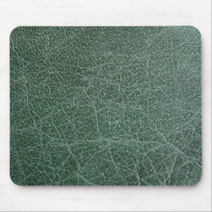 Deep Dark Green on Leather Finish Mouse Pad