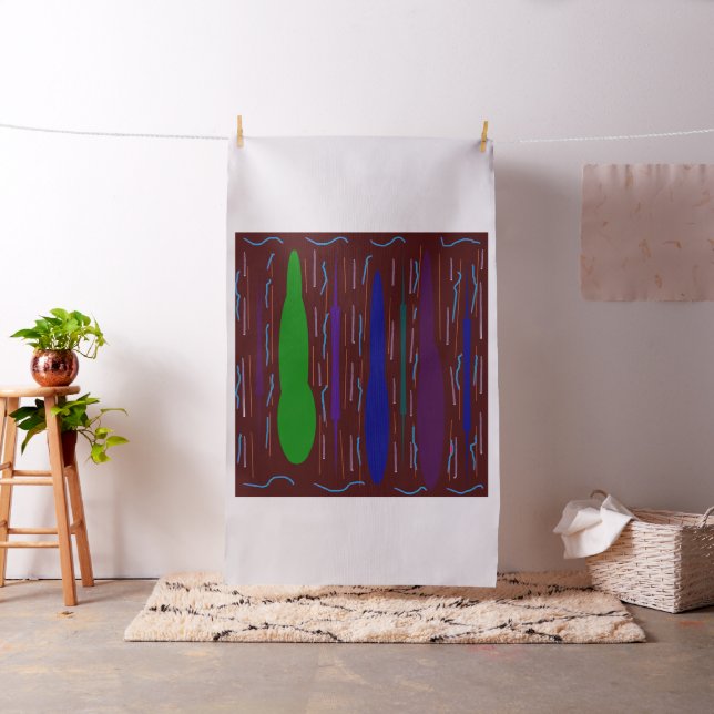 Deep dark purple art inspired mixed patterned fabric (In Situ)