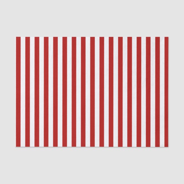 Deep Dark Red and White Stripes | DIY Tissue Paper (Front)
