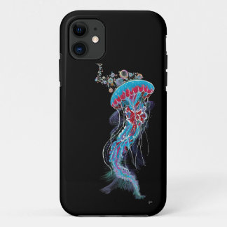 Deep Descent FluorescentJellyfish iPhone 11 Case