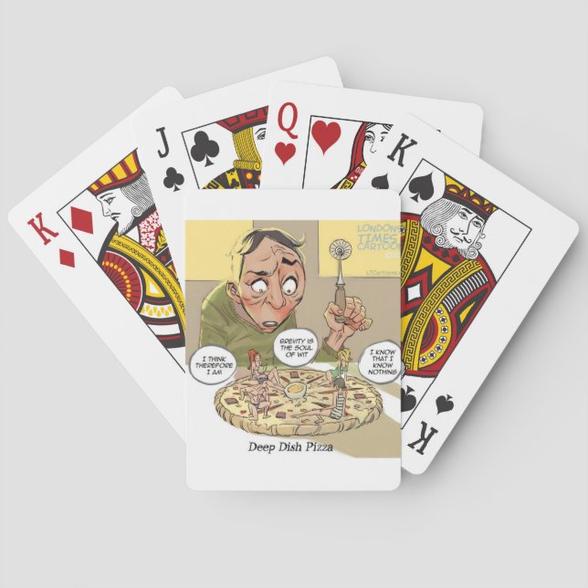 Deep Dish Pizza Funny Philosophical Playing Cards (Back)