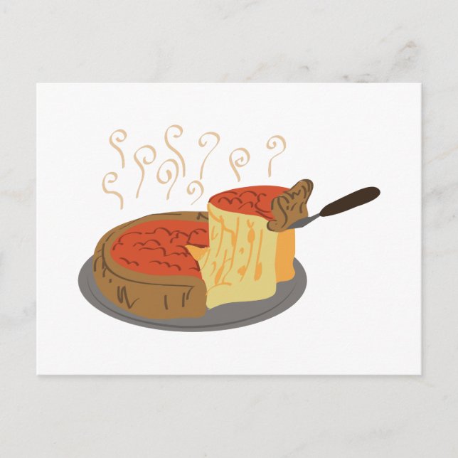 Deep Dish Pizza Postcard (Front)
