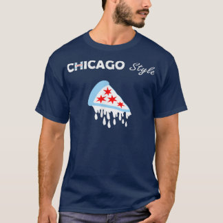 Deep Dish The Chicago Flag As Pizza  T-Shirt