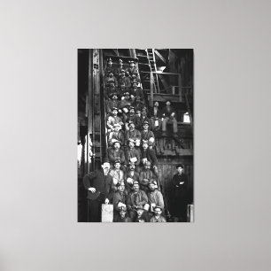 Deep Earth Miners Ready to Descend 1900 Canvas Print