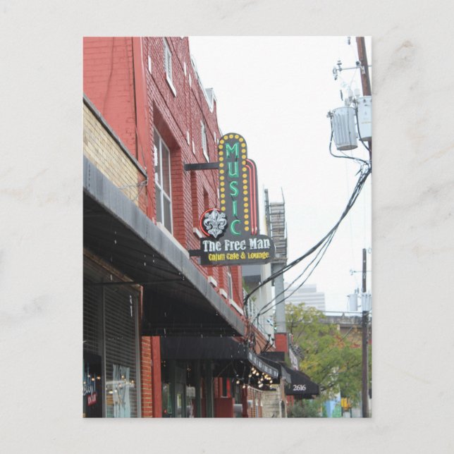 Deep Ellum Music The Free Man Sign Postcard (Front)