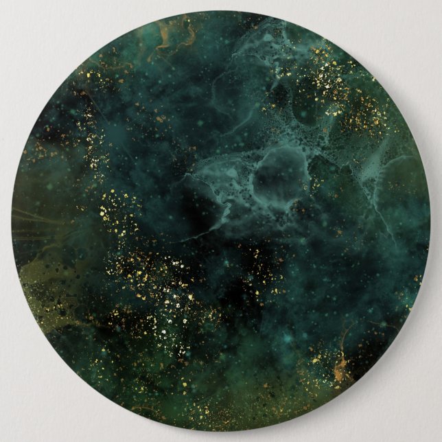 Deep Emerald Elegant  6 Inch Round Button (Front)