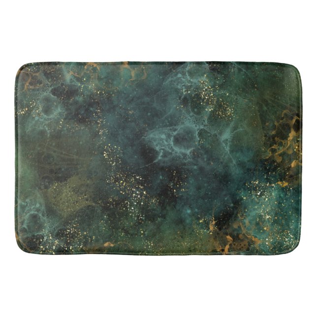 Deep Emerald Elegant  Bath Mat (Front)